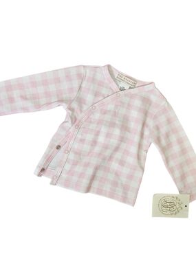 NWT The Beaufort Bonnet Company Pink Gingham Infant Kimono Top Size 0/3 Months